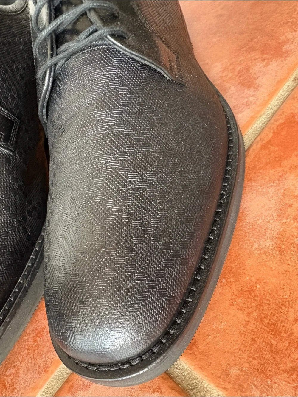 Gucci Hilary Lux Diamante Black Leather Derby Shoes 386575 Sz UK 10 US 11